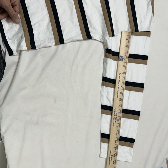 J.Crew Men's XL Striped Long Sleeve Pocket T Shirt White Black Tan Crewneck - Picture 12 of 13